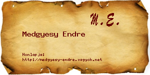 Medgyesy Endre névjegykártya
